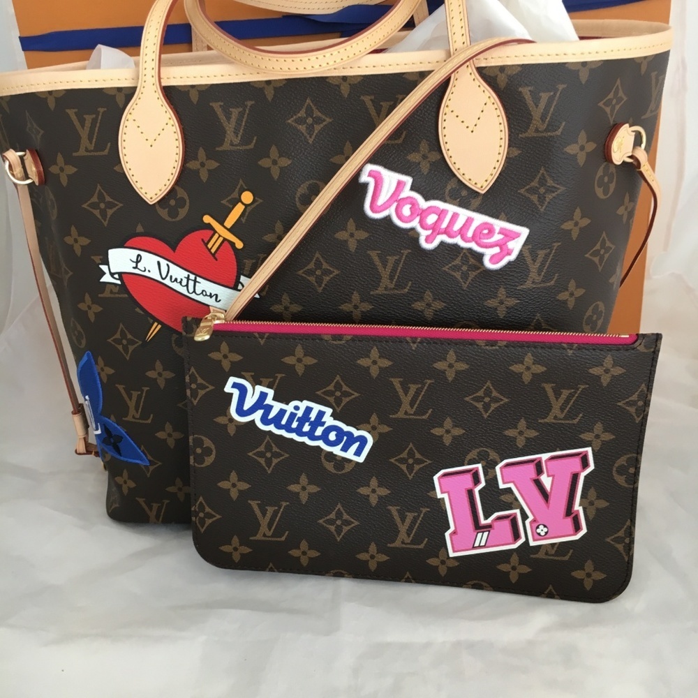 Sale Louis Vuitton Ltd. Ed. 2018 Patches Neverfull MM - Picture 1 of 8